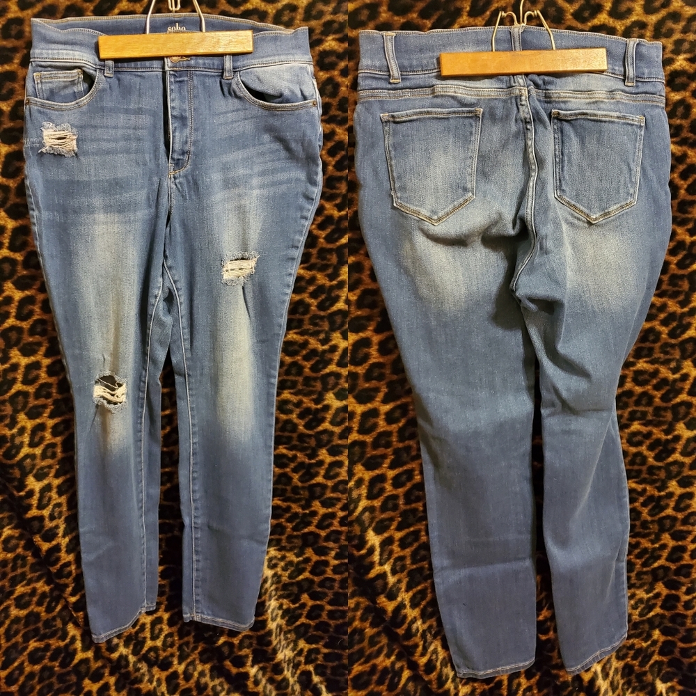 Distressed Jean Leggings